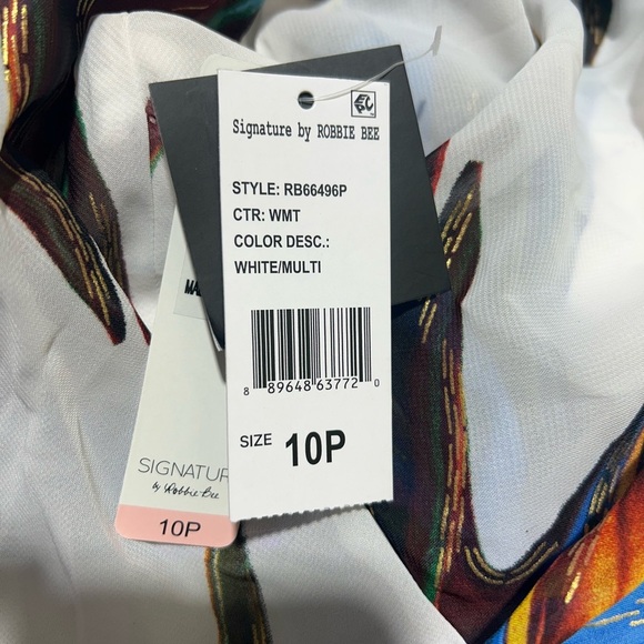 Signature by Robbie Bee Petite Printed Tie-Neck Tiered Chiffon Sundress NWT - Picture 7 of 8